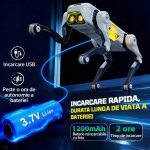 Robot Câine Inteligent Interactiv – Gri-Argintiu, 1200mAh, Telecomandă și APP - imagine 3