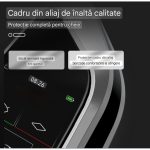 Cheie Auto Inteligentă Smart Key cu Ecran LCD Touch, 4 Butoane, Keyless Go, Bluetooth, Universală, Logo Personalizat, Ramă Argintie, Spate Negru - imagine 3