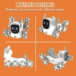 Robot de Jucărie cu Telecomandă – 8WD, 10 Mișcări Automate, 4 Seturi de Brațe Rotative, Gri - imagine 5