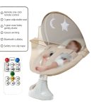 Balansoar electric pentru bebeluși – 3 în 1 Bej - imagine 3