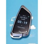 Cheie Auto Inteligentă Smart Key cu Ecran LCD Touch, 4 Butoane, Keyless Go, Bluetooth, Universală, Logo Personalizat, Ramă Argintie, Spate Negru - imagine 5