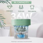 Mașină de Spălat Portabilă și Pliabilă 6L, din ABS, Compactă pentru Haine, Lenjerie și Articole pentru Bebeluși, Verde - imagine 4