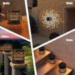 Set 2 Lămpi Solare pentru Grădină – Model Mandala, Metalice, Lumină Alb Cald, Autonomie 6–8 Ore - imagine 5