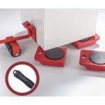 Set 5 piese transportat si ridicat mobila, cu role pentru ridicat si mutat obiecte grele, maxim 200 kg - Rosu - imagine 8