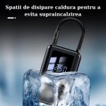 Pompă Aer Auto Electrică Portabilă 150 PSI (10,3 Bar), Compresor cu Afișaj Digital LCD, Lanternă LED, Baterie 4000 mAh, USB-C, Oprire Automată, pentru Mașină, Motocicletă și Bicicletă - imagine 7
