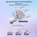 Balansoar electric pentru bebeluși – 3 în 1 Gri - imagine 3