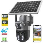 Set 2 x Cameră de Supraveghere 4G cu Panou Solar, Slot SIM, Lentile Duble, 4K HD 8MP, Senzor de Mișcare, - imagine 2