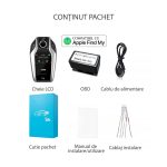 Cheie Auto Smart iSmartKey cu Ecran LCD, 4 Butoane, Keyless Go, Compatibilă Apple Find My, Argintiu - imagine 5
