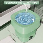 Mașină de Spălat Portabilă și Pliabilă 6L, din ABS, Compactă pentru Haine, Lenjerie și Articole pentru Bebeluși, Verde - imagine 5