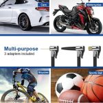 Pompă Electrică Portabilă pentru Umflat Anvelope și Mingi, 70W, Afișaj LED, Baterie 2000 mAh, Max. 32 PSI, pentru Mașină, Bicicletă și Motocicletă, Negru - imagine 9
