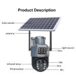 Set 2 x Cameră de Supraveghere 4G cu Panou Solar, Slot SIM, Lentile Duble, 4K HD 8MP, Senzor de Mișcare, - imagine 5
