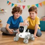 Robot de Jucărie cu Telecomandă – 8WD, 10 Mișcări Automate, 4 Seturi de Brațe Rotative, Gri - imagine 6