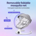 Balansoar electric pentru bebeluși – 3 în 1 Gri - imagine 4