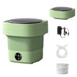 Mașină de Spălat Portabilă și Pliabilă 6L, din ABS, Compactă pentru Haine, Lenjerie și Articole pentru Bebeluși, Verde