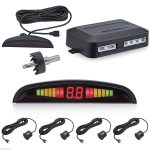 Senzori de Parcare cu Display LED SW888, Sistem Asistență Marșarier, 4 Senzori Ultrasonici, Avertizare Sonoră și Vizuală, Negru