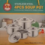 Set Oale din Inox cu Capace din Inox – 8 Piese, 16/18/20/22 cm - imagine 2