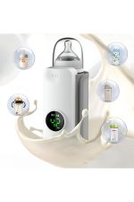 Incalzitor portabil pentru biberon, 6000mAh, control temperatura 6 trepte, display LCD, alb - imagine 3