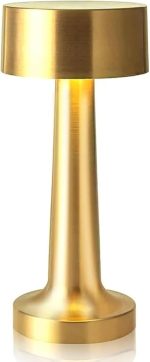 Veioză Portabilă LED 21 cm, Dimabilă, Reîncărcabilă, Fără Fir, gold