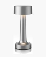 Veioză Portabilă LED 21 cm, Dimabilă, Reîncărcabilă, Fără Fir, silver