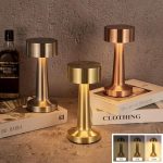 Veioză Portabilă LED 21 cm, Dimabilă, Reîncărcabilă, Fără Fir, gold - imagine 2