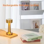 Veioză Portabilă LED 21 cm, Dimabilă, Reîncărcabilă, Fără Fir, gold - imagine 4