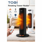 Aerotermă Tip Turn, 2000W, Oscilație 60°, Telecomandă, Încălzitor Electric pentru Cameră ALB - imagine 2