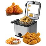 Friteuză Tradițională cu Ulei, 2,5 L, 1000 W, Termostat Reglabil, Indicator Luminos – Gri - imagine 4