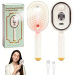 Perie Electrică pentru Păr 3 în 1, Nano Mist, Lumină Roșie LED, Descurcare Anti-Statică, Rezervor 10 ml, Reîncărcare USB-C, - imagine 4
