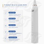 Periuta de dinti Electrica , 5 Programe, Functie de memorare, Smart Timer, USB-C, IPX7, 4 Capete, Alb - imagine 9