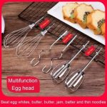 Mixer manual electric, 7 viteze, 2 teluri, 2 carlige aluat, alb - imagine 2