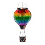Lampa solara, forma de balon cu aer cald, colorata, 15x50cm, decorativa pentru gradina, rezistenta la apa