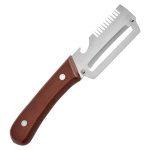 2 X Curățător Legume și Fructe 3-în-1, Oțel Inoxidabil, Mâner din Lemn, Deschizător de Sticle ,set 2 bucati - imagine 3