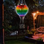 Lampa solara, forma de balon cu aer cald, colorata, 15x50cm, decorativa pentru gradina, rezistenta la apa - imagine 2