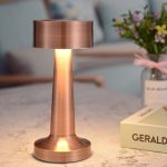 Veioză Portabilă LED 21 cm, Dimabilă, Reîncărcabilă, Fără Fir, Bronz - imagine 3