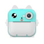 Aparat Foto-Video FULL HD pentru copii, cu functie de printare, ecran LCD de 2.4 inch, 3 role incluse, snur de sustinere, Turcoaz