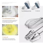 Mixer manual electric, 7 viteze, 2 teluri, 2 carlige aluat, alb - imagine 5