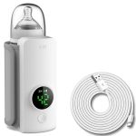 Incalzitor portabil pentru biberon, 6000mAh, control temperatura 6 trepte, display LCD, alb