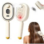Perie Electrică pentru Păr 3 în 1, Nano Mist, Lumină Roșie LED, Descurcare Anti-Statică, Rezervor 10 ml, Reîncărcare USB-C,