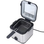 Friteuză Tradițională cu Ulei, 2,5 L, 1000 W, Termostat Reglabil, Indicator Luminos – Gri - imagine 5