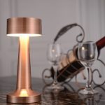 Veioză Portabilă LED 21 cm, Dimabilă, Reîncărcabilă, Fără Fir, Bronz - imagine 5