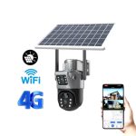 Camera Supraveghere WiFi Solara 4K Ultra HD cu Slot SIM, Senzor Miscare, Lentile Duble, Exterior